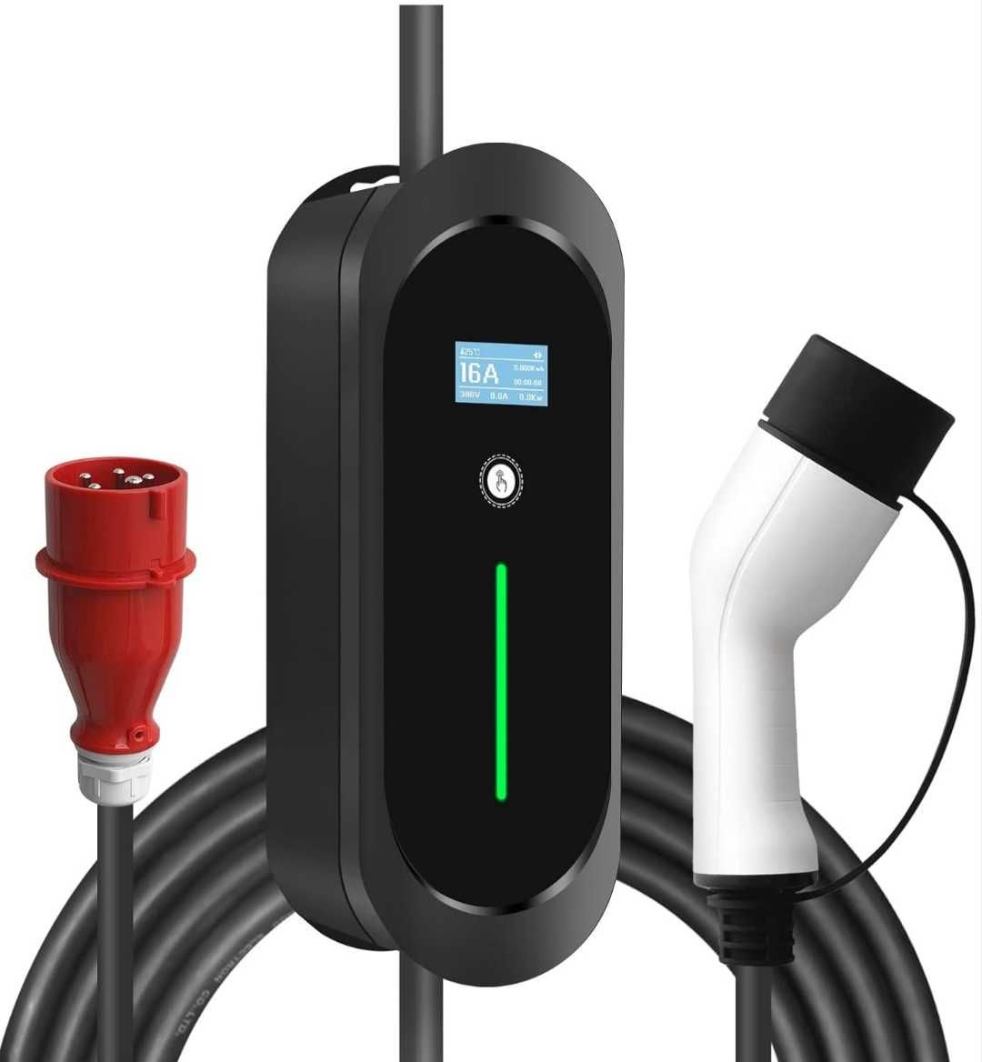 11kw 16А Зарядна станция кабел тип 2 3-фазен с монофазен адаптер