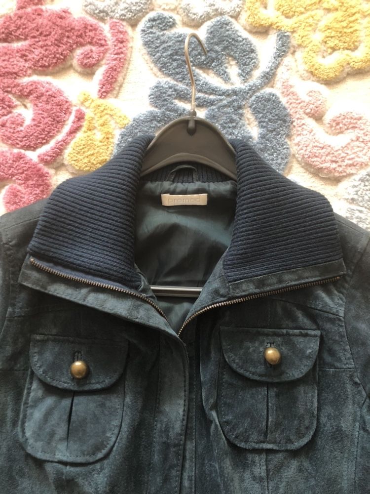 Geaca Promod, piele naturala, intoarsa