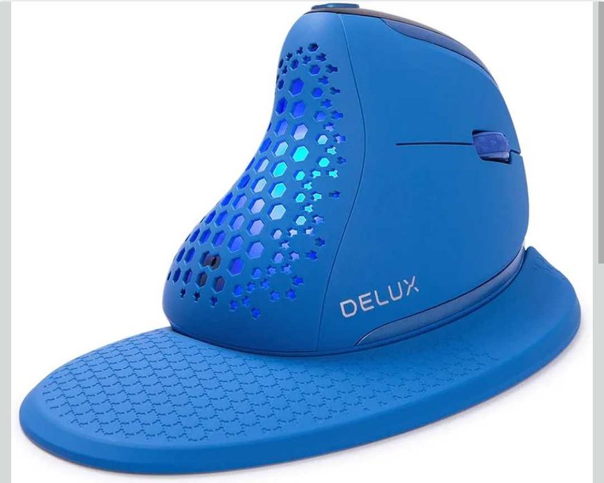 DELUX Seeker M618XSD Безжична ергономична вертикална мишка OLED екран