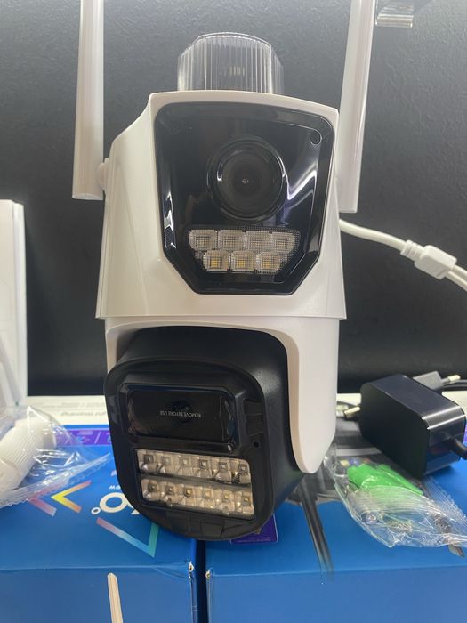 Безжична външна охранителна камера ANSHICAT 6MP Dual Lens WiFi PTZ