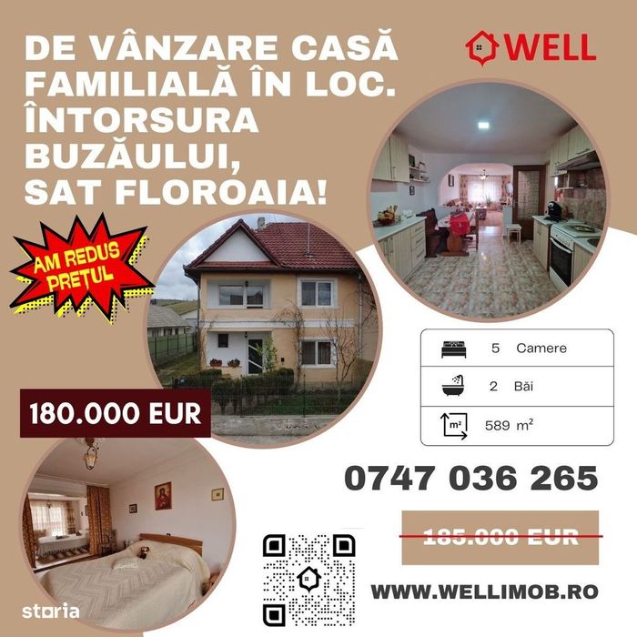 De vânzare casă familială în loc. Întorsura Buzăului, sat Floroaia!