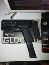 Glock 17 Gen5 Airsoft Greengas+ încărcător 50bile + laser + gaz