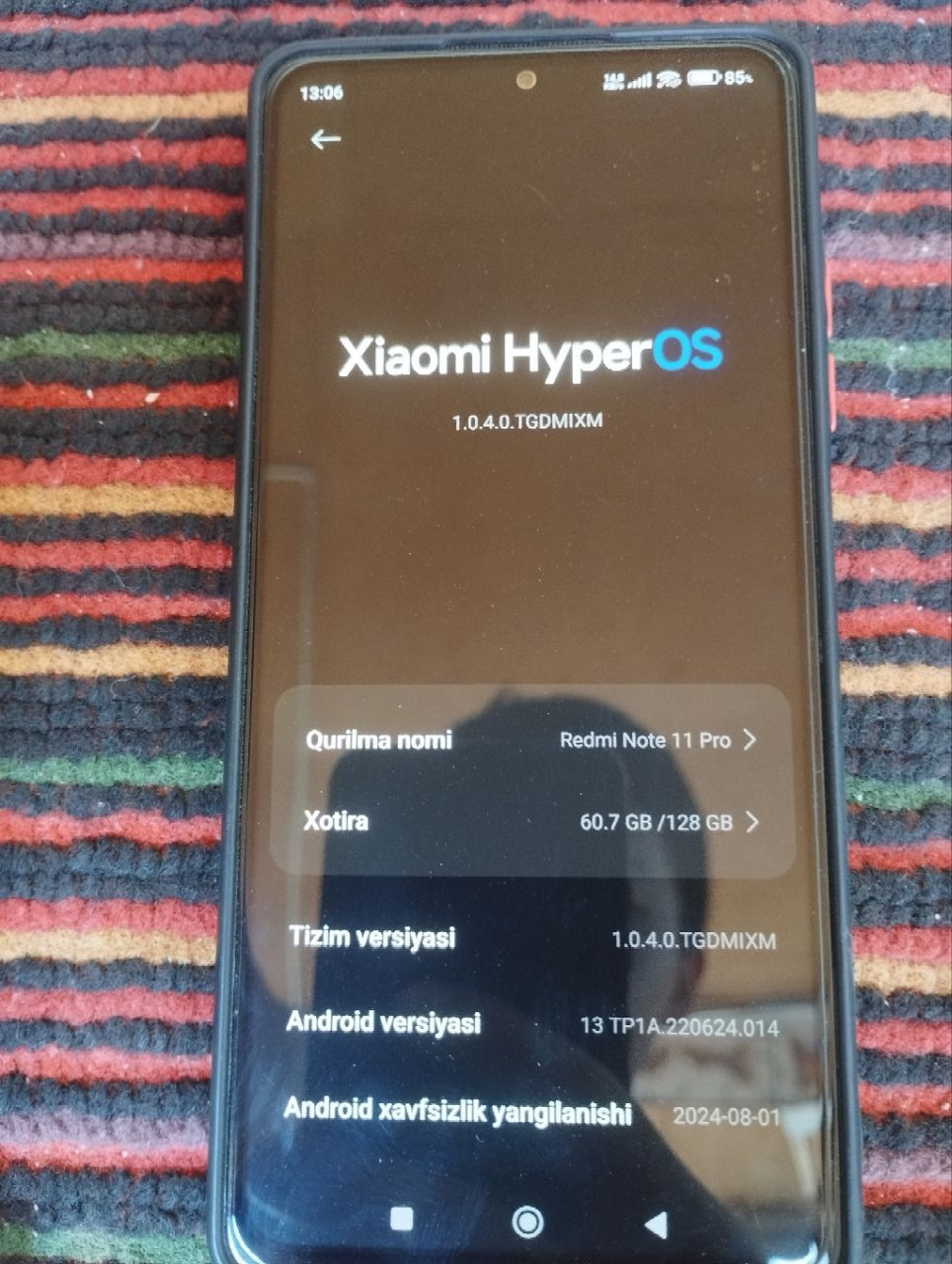 Redmi Note 11 Pro 8+8/128gb holati ideal hamma joyi radnoy