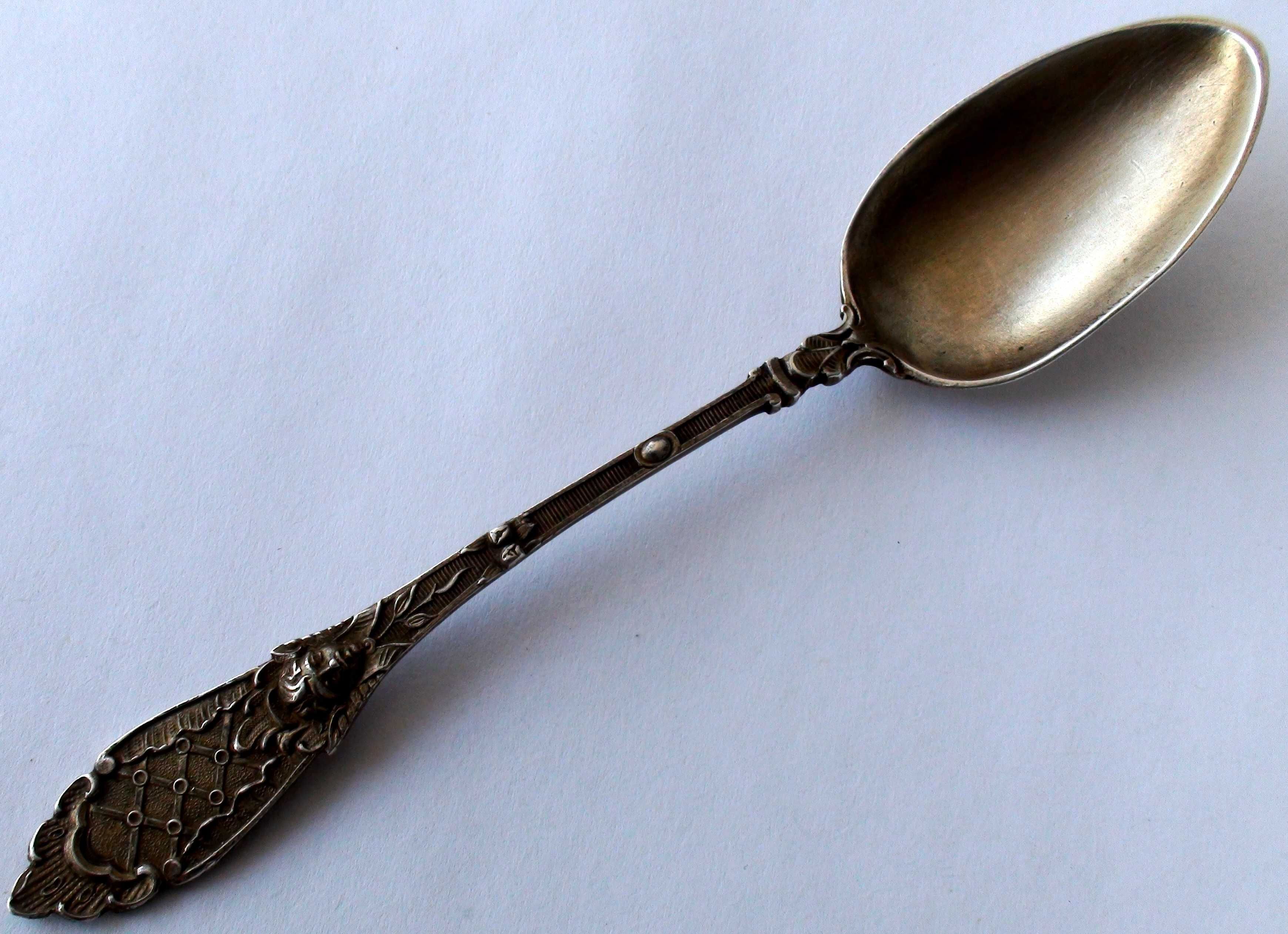 антикварная серебряная ложка 19 век
