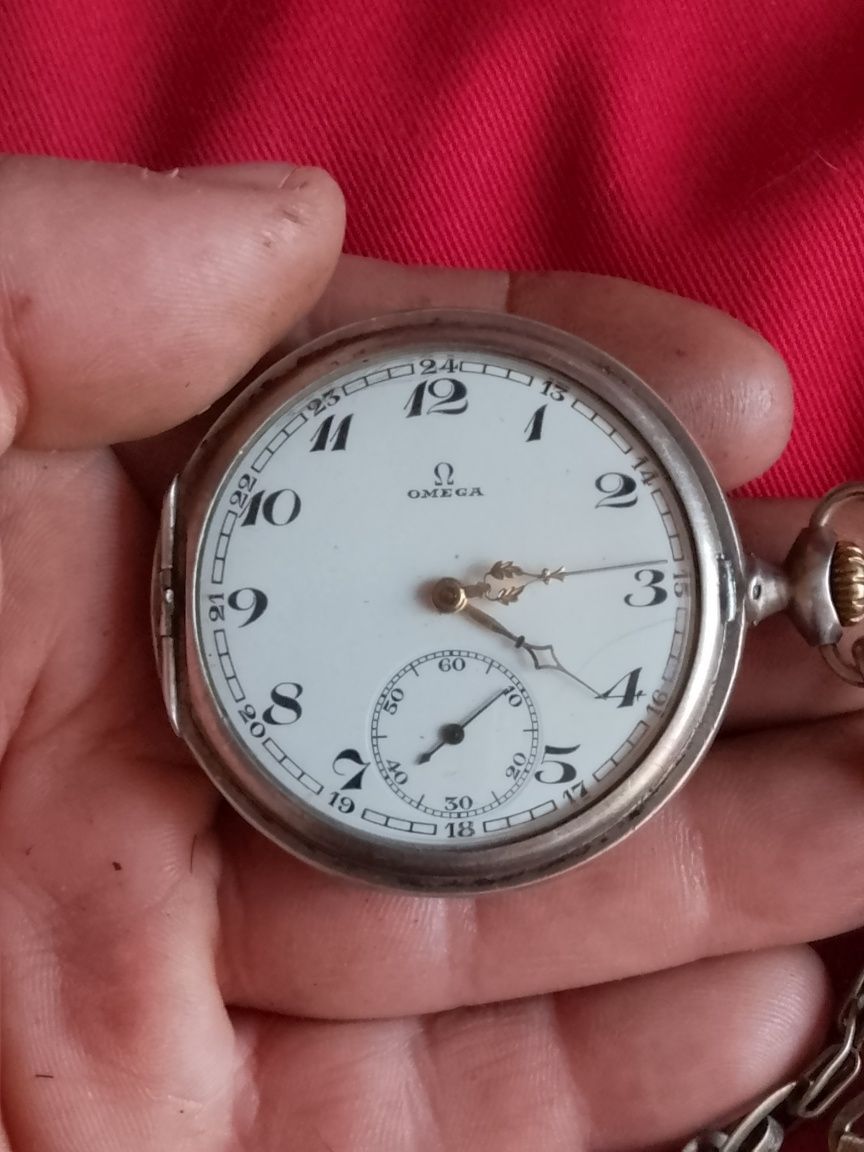 Сребърен джобен часовник,, Omega "