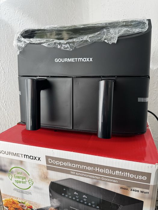 Мощен Двоен Фритюрник с Горещ Въздух GOURMETmaxx 7L, 10 Програми 2400W