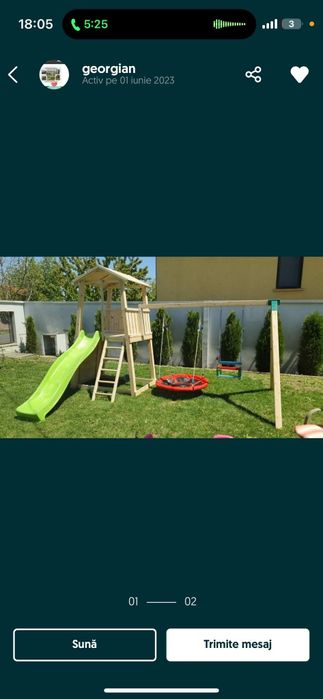 Vând locuri de joacă, tobogan, leagane