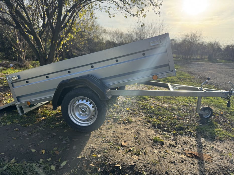 Remorca nouă 750 kg, basculabilă, 210x112 cm, posibilitate RATE!!