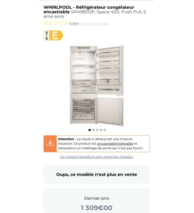 Combina frigorifica incorporabila Whirlpool SP408012P