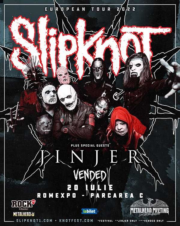 Slipknot - Poster concert Bucuresti 2022