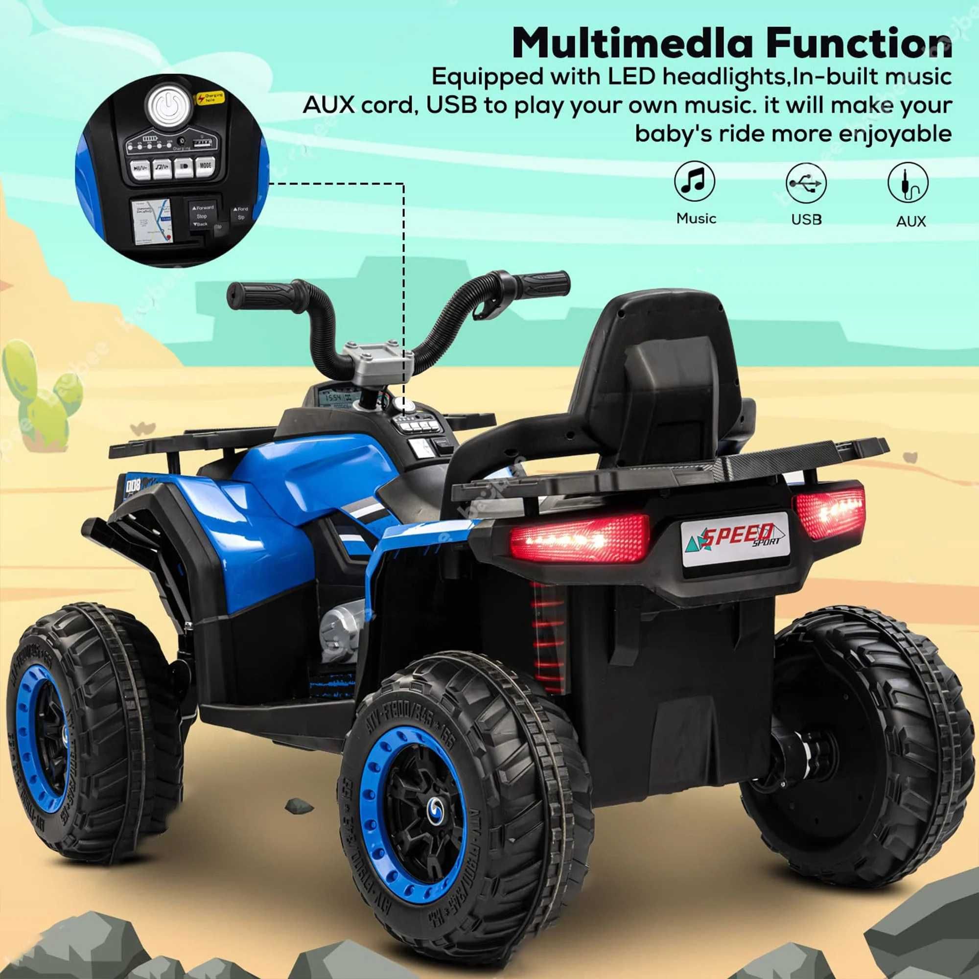 Акумулаторен бъги Cool 4X4 12V,MP3 плейър, с меки гуми с дистанционно