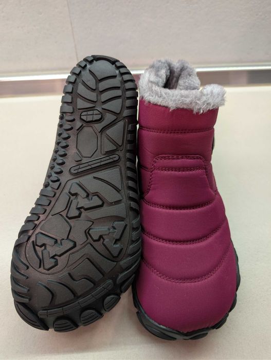 CELANDA Ghete de iarnă Barefoot, calduroase, impermeabile, visinii, 36