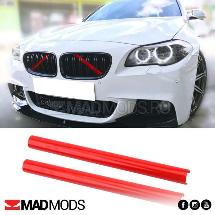 Ornamente V-BRACE Grile Bara BMW Seria 1 2 3 4 5 6 7 X1 X2 Rosu lucios
