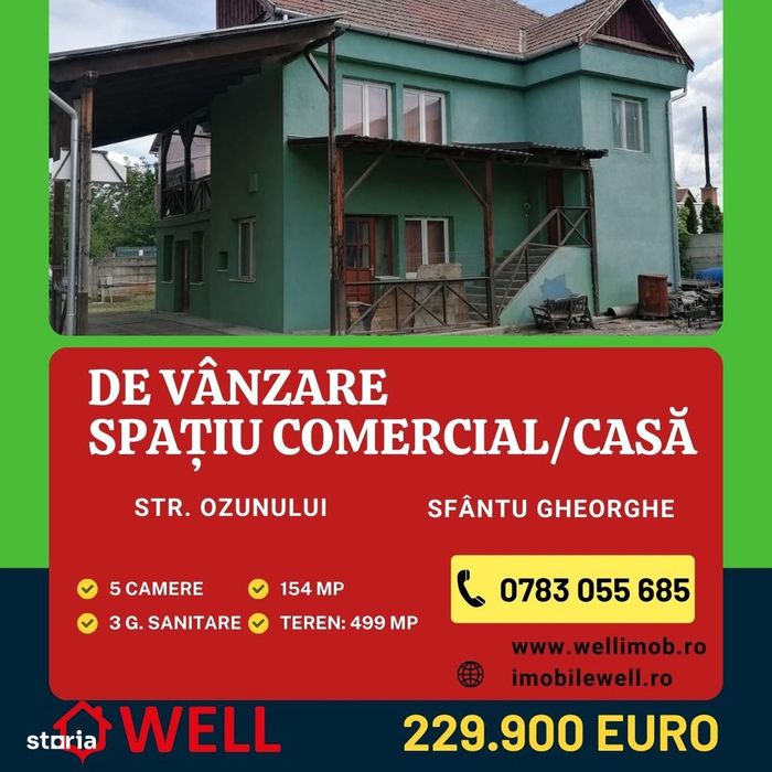 De vânzare spațiu comrecial/casă în Sfântu Gheorghe pe strada Ozunului