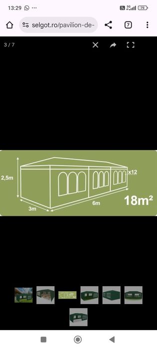 Cort pavilion de gradina 3/3,m și 6/3m noi