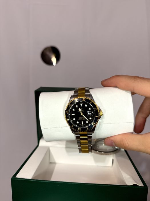 Ceas Rolex oyster perpetual date auriu-argintiu negru Premium