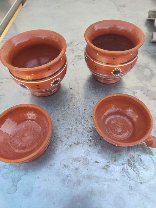 Глиняные горшки для запекания,2 шт,с крышками