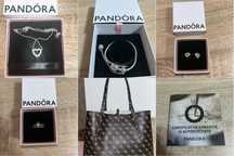 Set Pandora colier inel cercei argint si geanta Guess