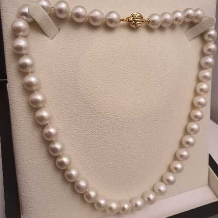 colier perle naturale edison 11mm si aur 14k
