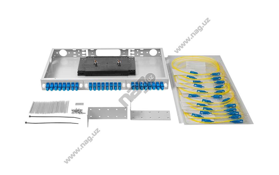 Кросс оптический 19" (ШКОС) укомплектованный на 24 SC портов