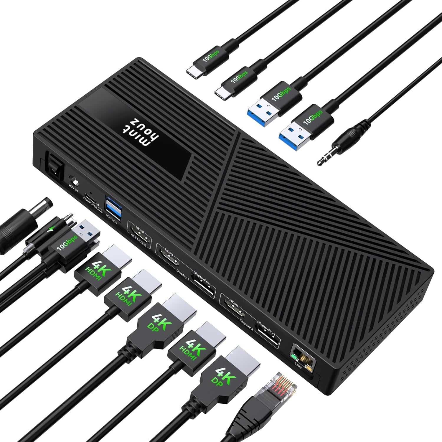 Докинг станция Minthouz DisplayLink за 3 x 4K 60 Hz монитора 160 W