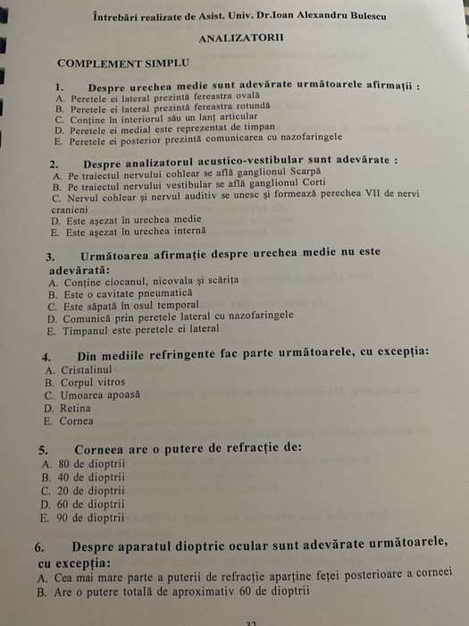 Culegere Biologie pentru admitere mg si md Bucuresti