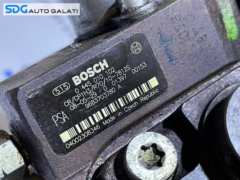 Pompa Inalta Presiune cu Senzor Regulator Peugeot 307 1.6 HDI 2002 - 2008 Cod 0445010102 9683703780 9683703780A