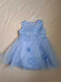 Rochiță bebe albastra,, 12 luni