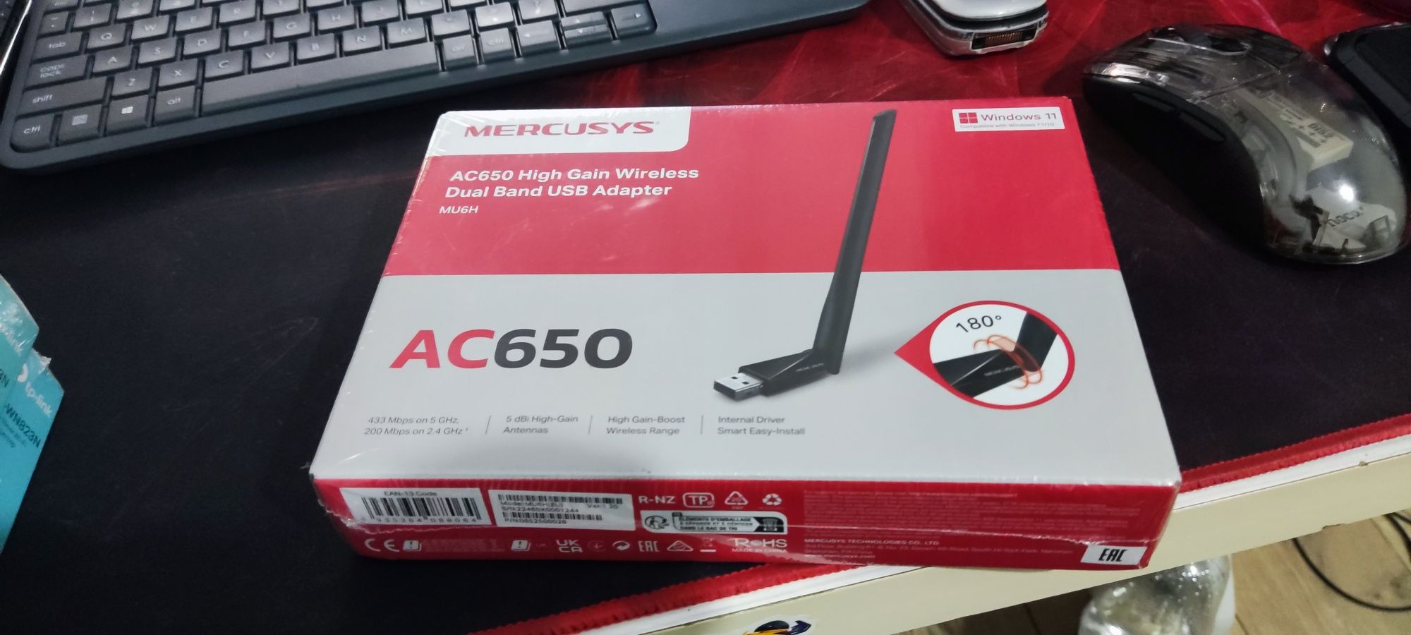Двухдиапазонный USB‑адаптер высокого усиления с поддержкой Wi‑Fi AC650