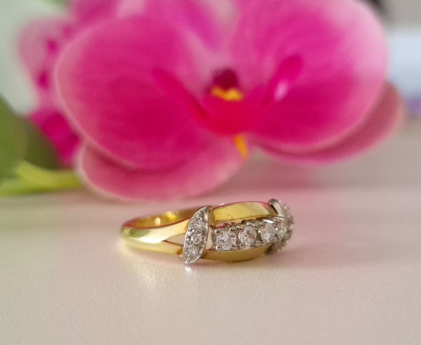 Inel din aur de 14K cu diamante naturale si certificat