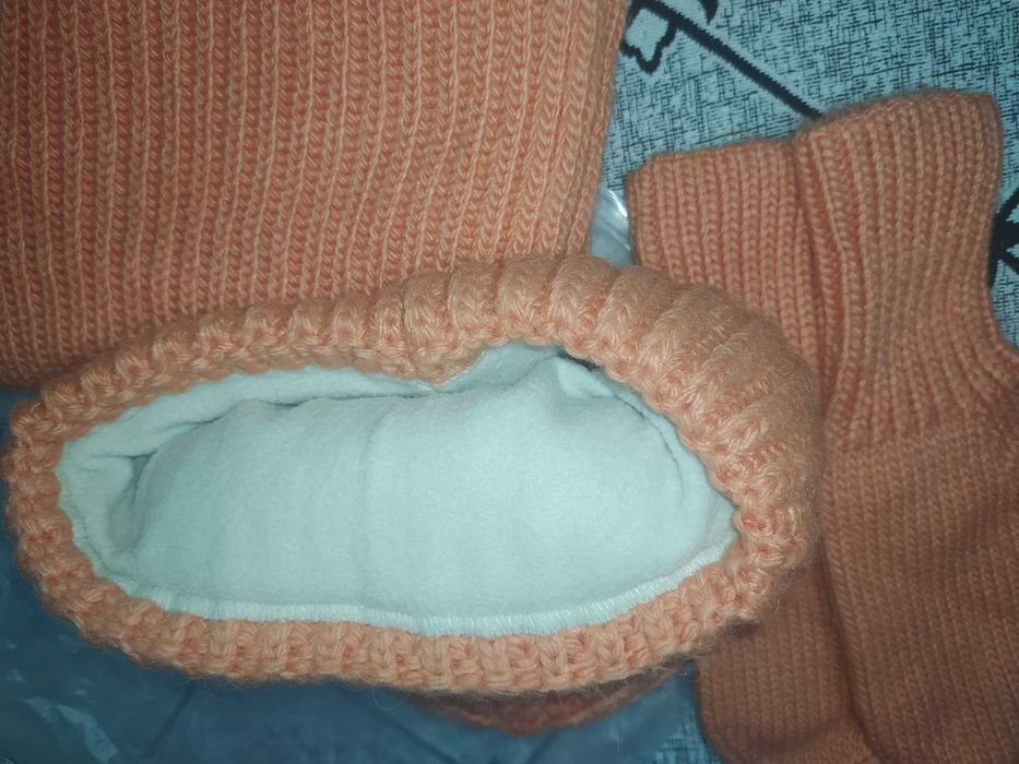 Комплект шапка, шарф, варежки