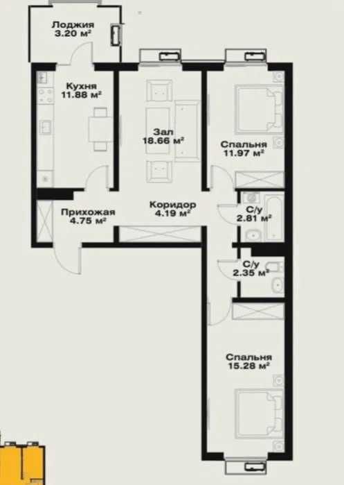 ;Мирабад‼️Новостройка 3к квартира 76м2 Узбум ФарганаЙули Golden house