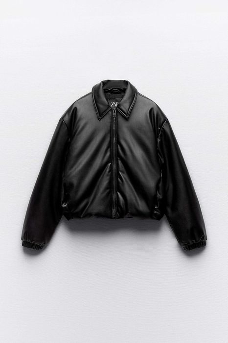 Ново кожено пухено яке Zara, XS