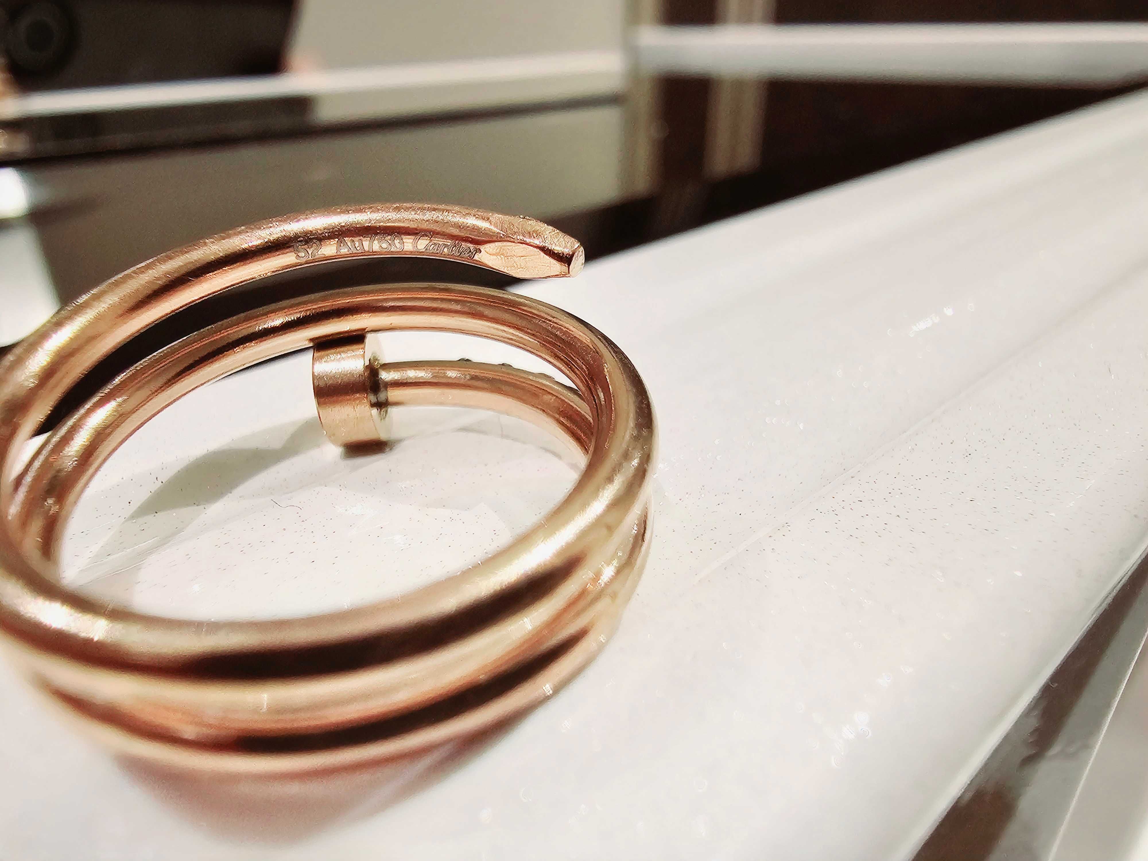 CARTIER Nail Juste un Clou Double Rose Gold Diamonds Пръстен Пирон