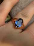 Inel vintage aur 18k safir
