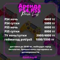 Аренда сони плейстейшн прокат ps4 ps5 fifa24 sony playstation доставка