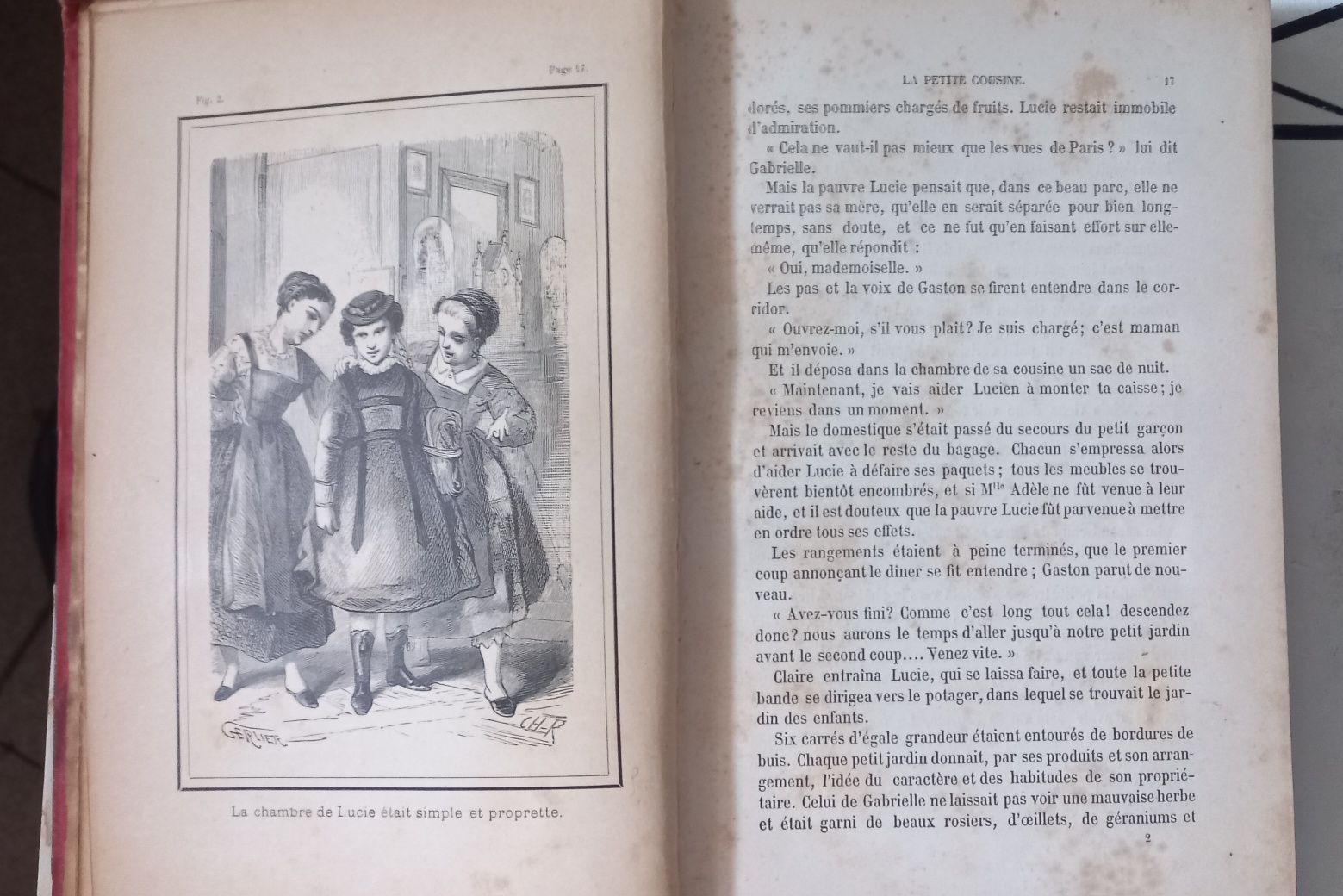 Carte veche 1880 pentru copii, in franceza"La petite cousine" 1880
