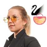 SWAROVSKI – Дамски слънчеви очила "GOLD & YELLOW BIG CRYSTALS" нови