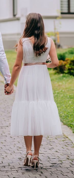 Vand rochie de mireasa / cununie civila marime S/34