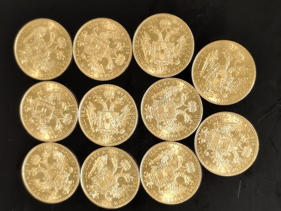 Златна монета,1 дукат 1915 год, злато, тегло 3.49 грпроба 986/1000