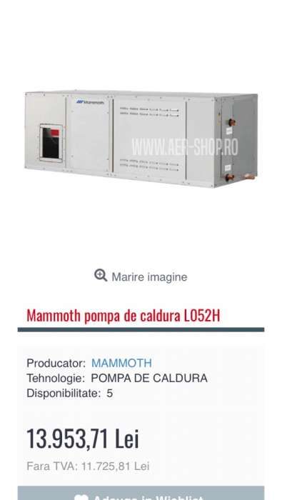 Pompa caldura Mamouth (Unique,Orris)