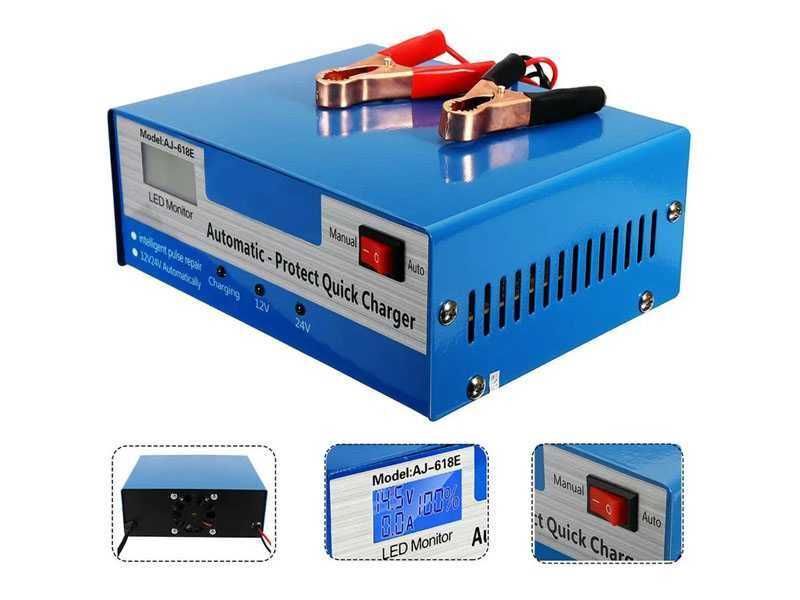 Автоматично smart зарядно за акумулатор 12V/24V 12A с импулсен ремонт