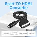 Cablu convertor SCART la HDMI alimentare USB pt TV, receiver, consola