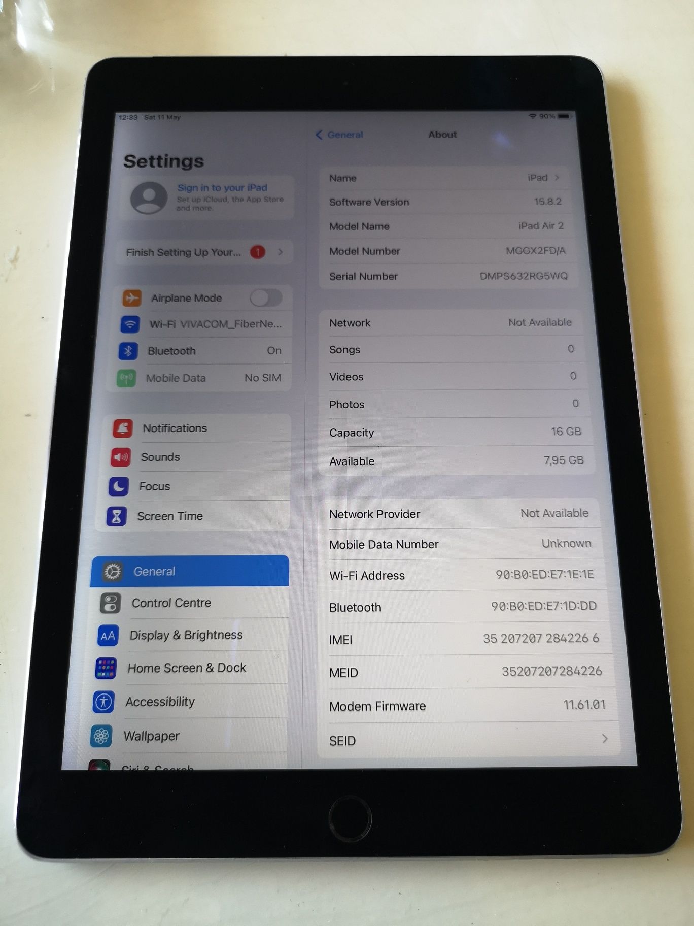 Ipad Air 2, 16 gb