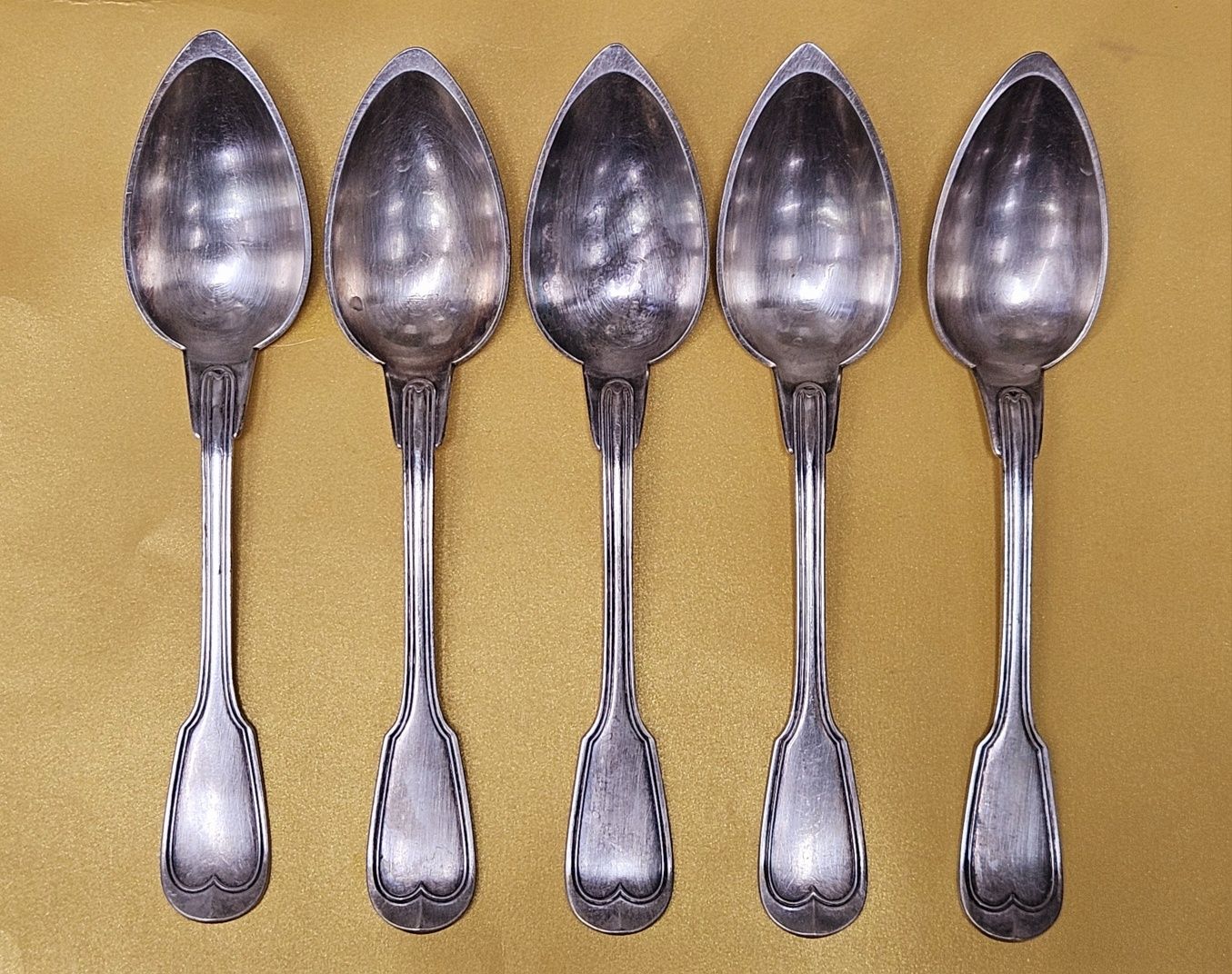 Christofle silver plate 5 големи лажици за хранене,  от  1900г.