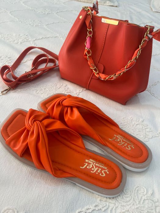Сумка и тапочки оранжевые