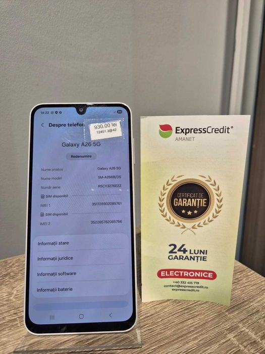 (AG42) Telefon Samsung Galaxy A26 B12451.3 -Garantie 2 ani!