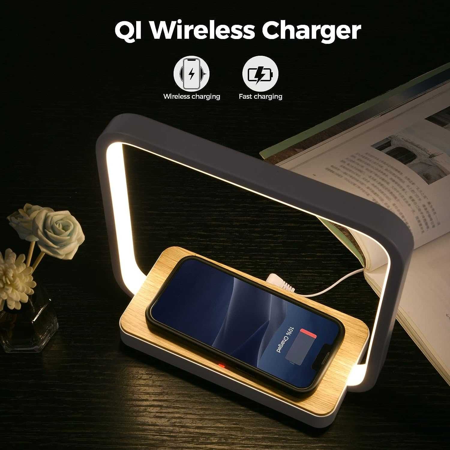 Charger(incarcator) Qi , WiFi + lampa LED cu touch 3 mod  de la 200RON