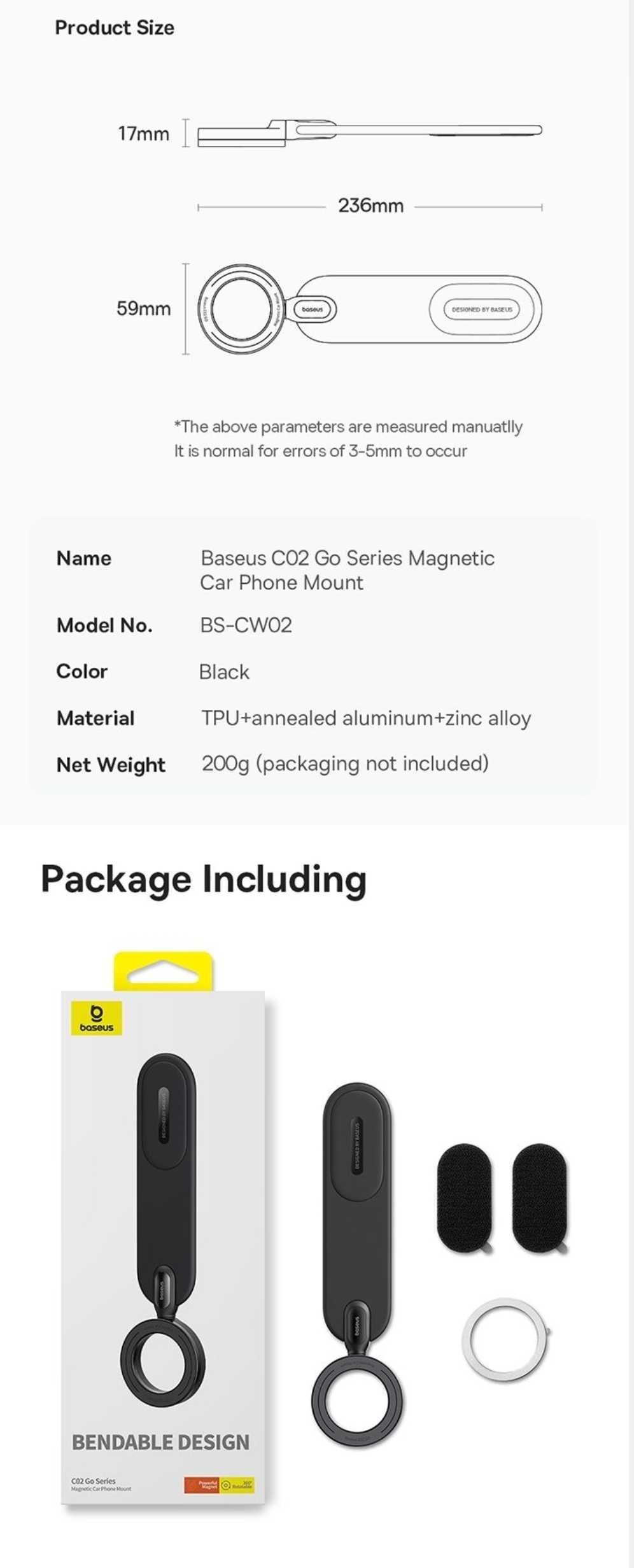 Baseus C02 Go Магнитный Авто Держатель MagSafe For iPhone 15 16