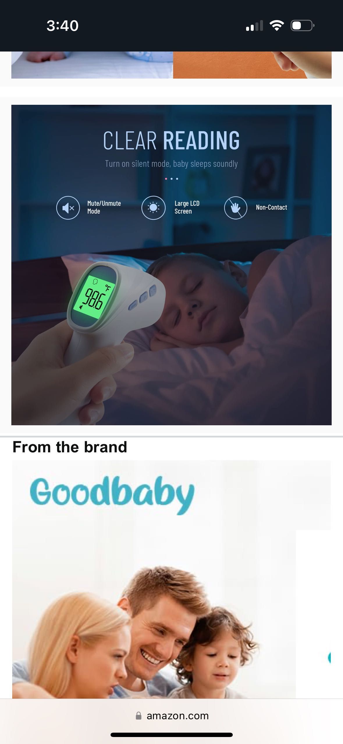 Бесконтактный  высокоточный термометр Good Baby. Привезенный с Америки